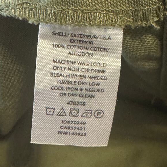 LOFT Utility Field Jacket Drawstring Waist Pockets Olive Green Cotton XL - Picture 6 of 6